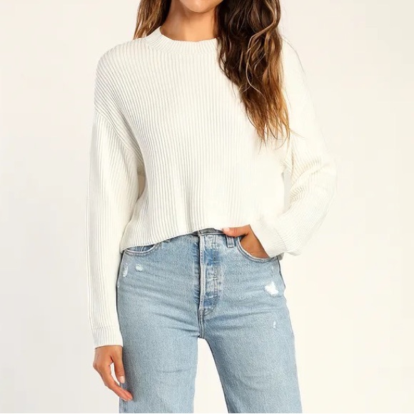Lulus White Crop Sweater